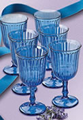 6 calici vino e 6 calici acqua blu
