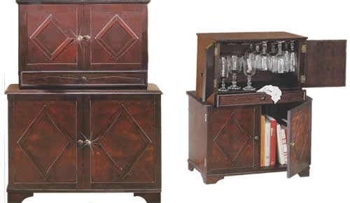Mobile Credenza Bar in legno anticato