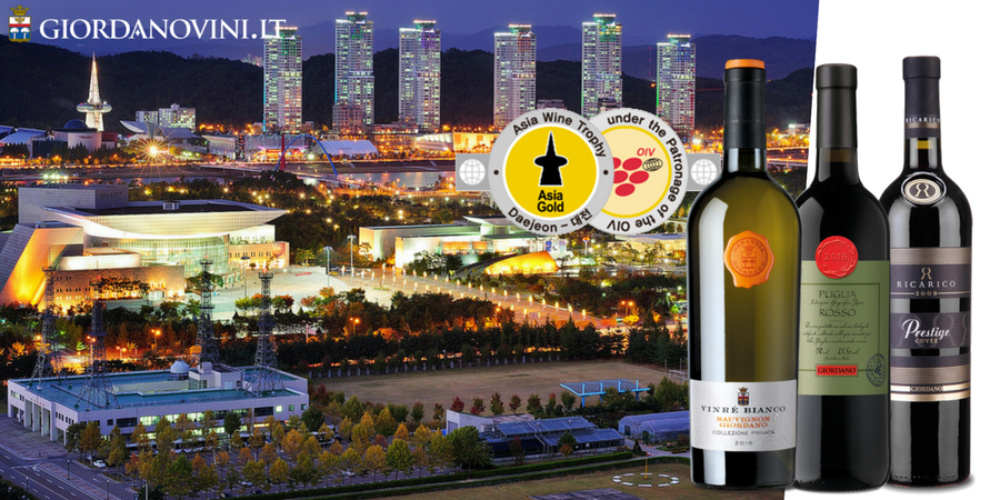 Asia Wine Trophy, 3 medaglie doro per le Cantine Giordano