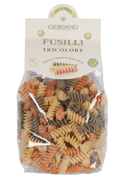 Fusilli Tricolore al Pomodoro e Basilico