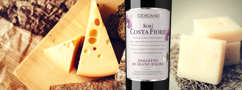 Con un formaggio a media stagionatura scegli un Dolcetto Costafiore Giordano