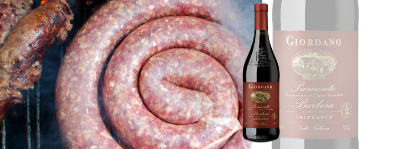 Barbera Frizzante DOC Piemonte Giordano Vini, provala con la salsiccia grigliata