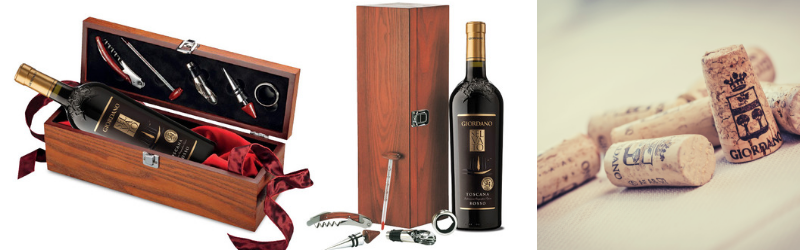 Gran Toscana, un cofanetto elegante con kit enologico; best seller nel 2018,  un'ottima idea regalo per un appassionato.