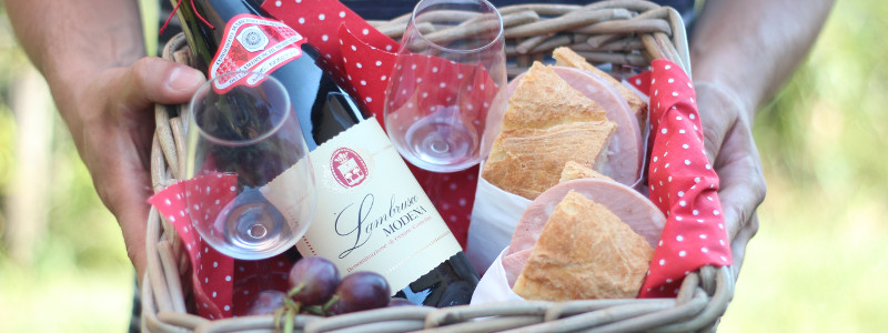 Tra i vini che non devono mancare al picnic, il Lambrusco  d'obbligo