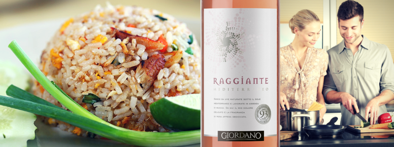 Raggiante Rosato e Insalata Autunnale di Farro, Verdure e Pecorino