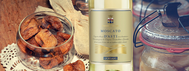 Fichi secchi al profumo di Rum in Vasocottura, e da bere un classico Moscato d'Asti DOCG